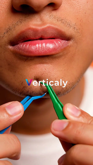 口元をツィーザーで処理