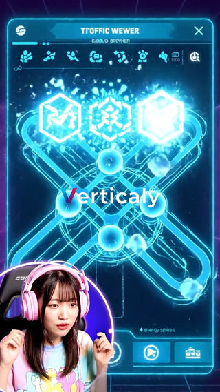 ゲーム画面、集中する女性