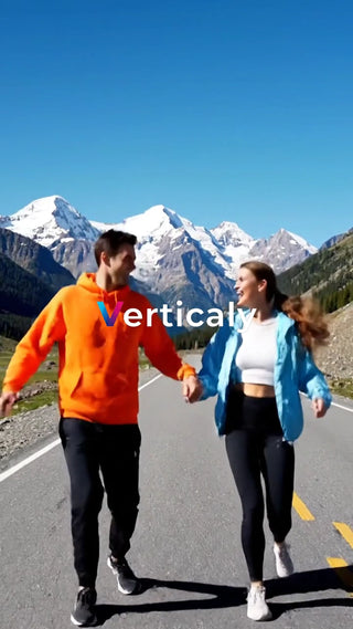 高原を歩く恋人たち