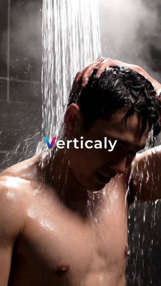 シャワーを浴びる男性