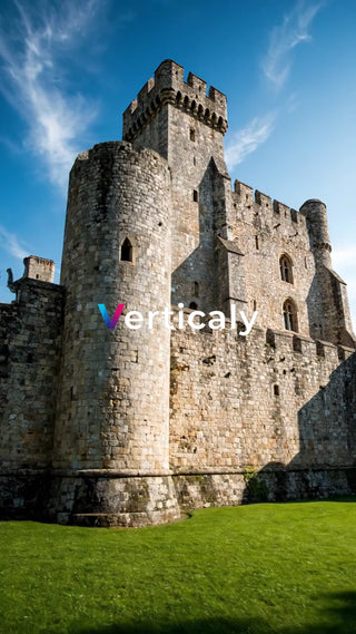 古城の石壁と青空