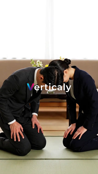 お辞儀をする男女