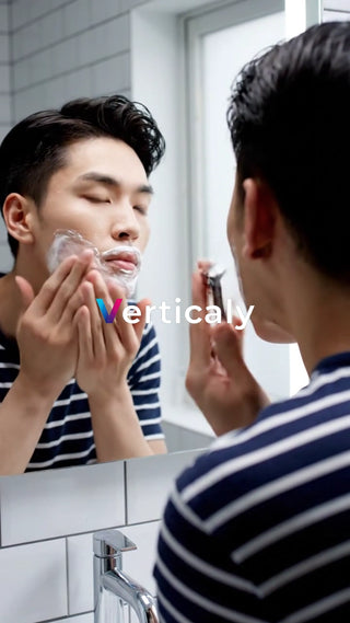 鏡に映る男性の姿