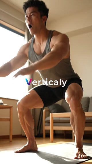 スクワットで鍛える男性