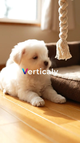 白い子犬と優しい時間