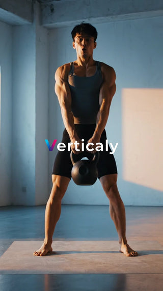 力強くケトルベルを持ち上げる