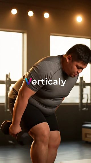 ダンベル運動、男性の姿