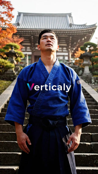 武道の達人、静かに見上げる