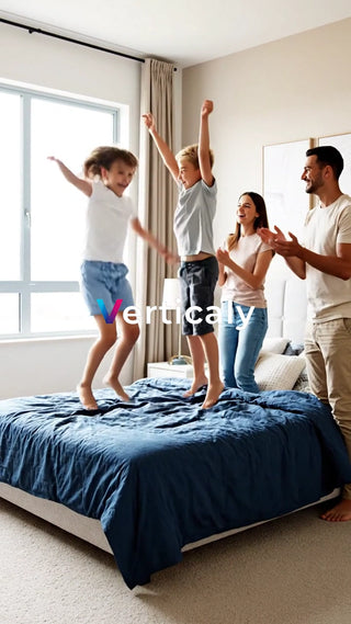 ベッドで楽しむ家族の時間