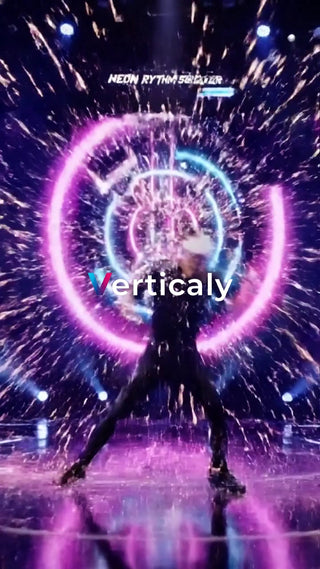 ネオンと水しぶきのダンス