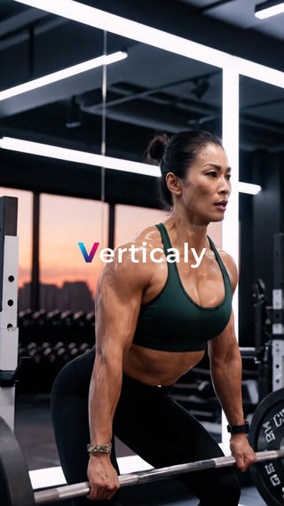 力強くバーベルを持ち上げる女性