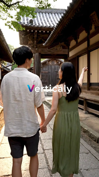 古都散策、手をつなぎ歩く