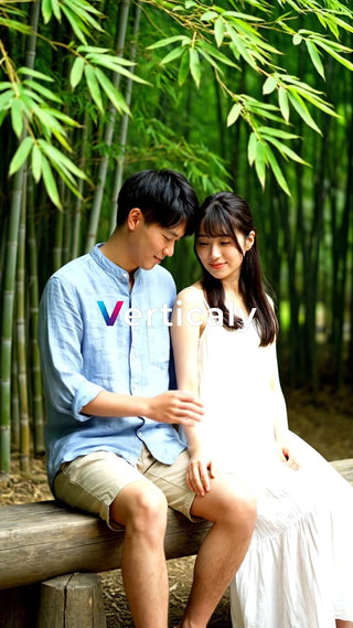 竹林で語らう二人