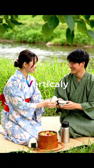 ピクニックを楽しむ二人