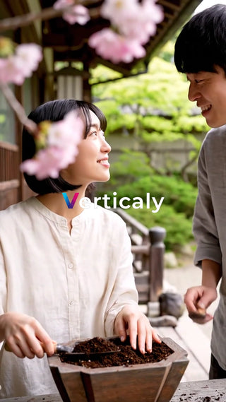 笑顔で語らう二人、春の庭