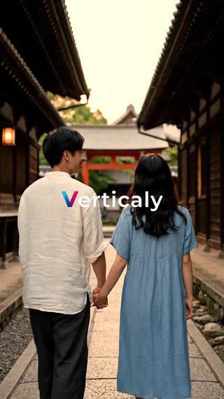 手繋ぎ、古都の散歩道