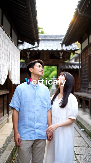 古都散策、二人で見上げる