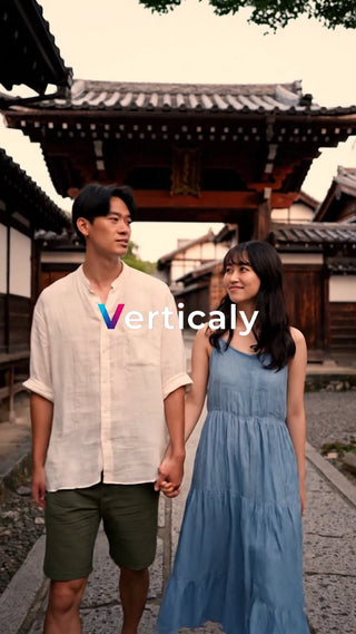 手をつなぎ散歩する二人