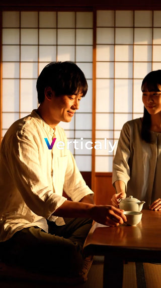 和室でお茶を楽しむ二人