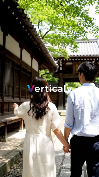 手をつなぎ歩く二人