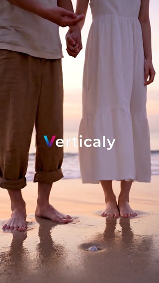 浜辺を歩く恋人たち