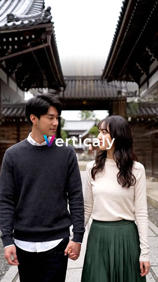 手をつなぎ散歩する二人