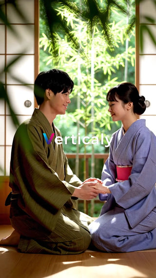 浴衣姿の二人、笑顔で語らう