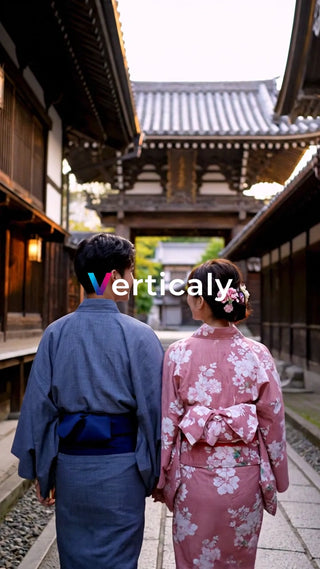 浴衣姿の二人、思い出を