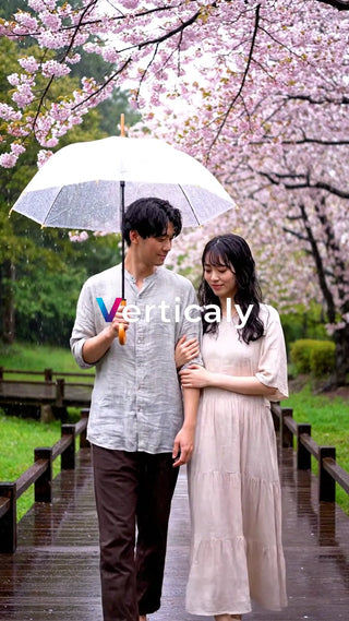 雨の日の桜並木散歩