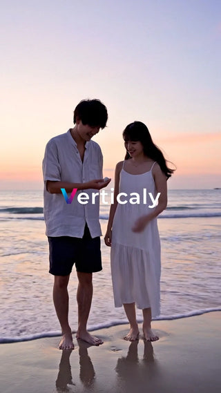 海辺でプロポーズ、夕焼け空