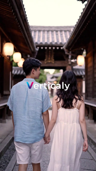 手をつなぎ歩く二人