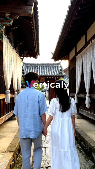 二人の散歩道、古都の風景