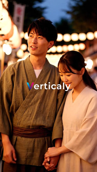 夏の夜、浴衣姿の二人