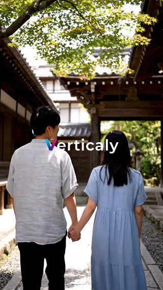 手をつなぎ歩く二人