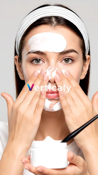 美白ケア、笑顔の女性